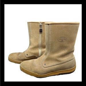 Tecnica Country Boots Men’s 10.5 (44) Brown Suede Leather Sheepskin Lined ITALY